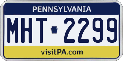 PA license plate MHT2299