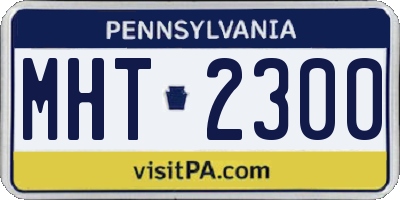 PA license plate MHT2300
