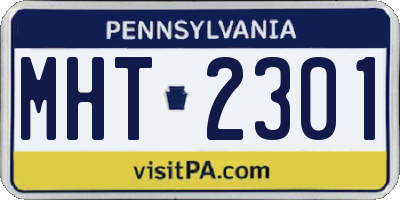 PA license plate MHT2301