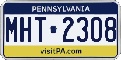 PA license plate MHT2308