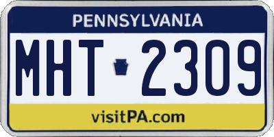PA license plate MHT2309