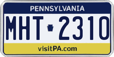 PA license plate MHT2310