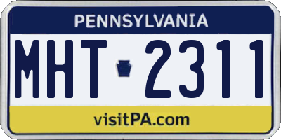 PA license plate MHT2311