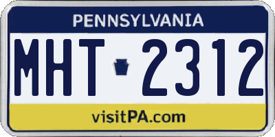 PA license plate MHT2312