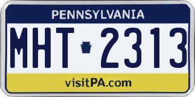 PA license plate MHT2313