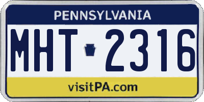 PA license plate MHT2316