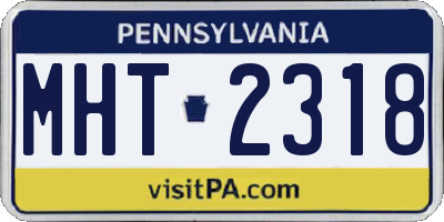 PA license plate MHT2318
