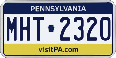 PA license plate MHT2320