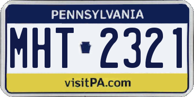 PA license plate MHT2321
