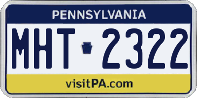 PA license plate MHT2322