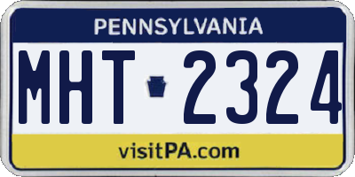 PA license plate MHT2324