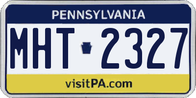PA license plate MHT2327