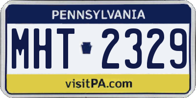 PA license plate MHT2329