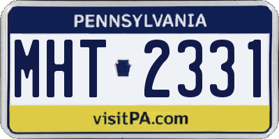 PA license plate MHT2331