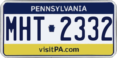 PA license plate MHT2332
