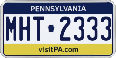 PA license plate MHT2333