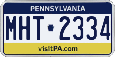 PA license plate MHT2334
