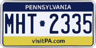 PA license plate MHT2335