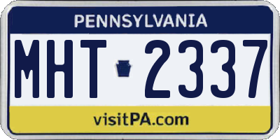 PA license plate MHT2337