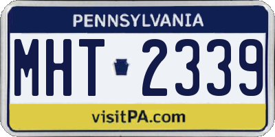 PA license plate MHT2339