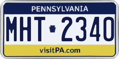 PA license plate MHT2340