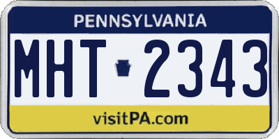PA license plate MHT2343