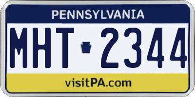 PA license plate MHT2344