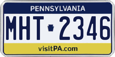 PA license plate MHT2346