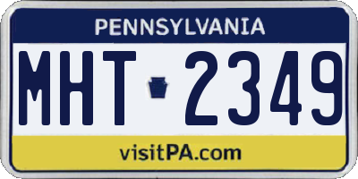 PA license plate MHT2349
