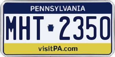 PA license plate MHT2350