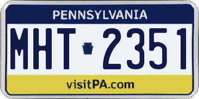 PA license plate MHT2351