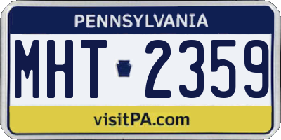 PA license plate MHT2359