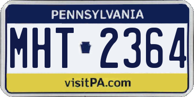 PA license plate MHT2364