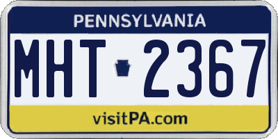PA license plate MHT2367