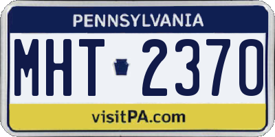 PA license plate MHT2370