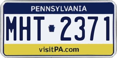 PA license plate MHT2371