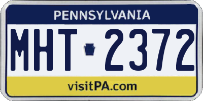 PA license plate MHT2372