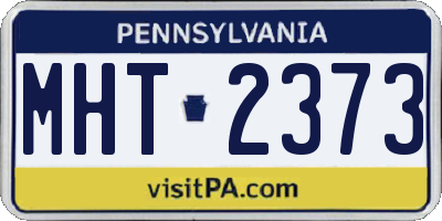 PA license plate MHT2373