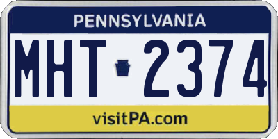 PA license plate MHT2374