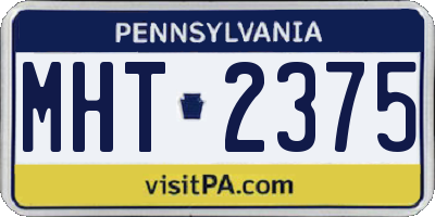 PA license plate MHT2375