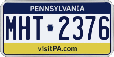 PA license plate MHT2376