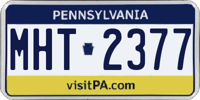 PA license plate MHT2377