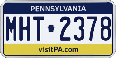 PA license plate MHT2378