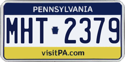 PA license plate MHT2379