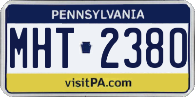 PA license plate MHT2380
