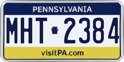 PA license plate MHT2384