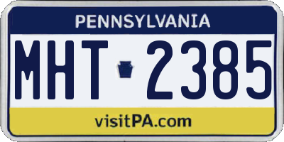 PA license plate MHT2385