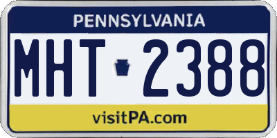 PA license plate MHT2388