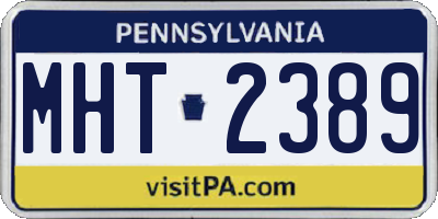 PA license plate MHT2389