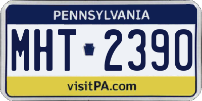 PA license plate MHT2390